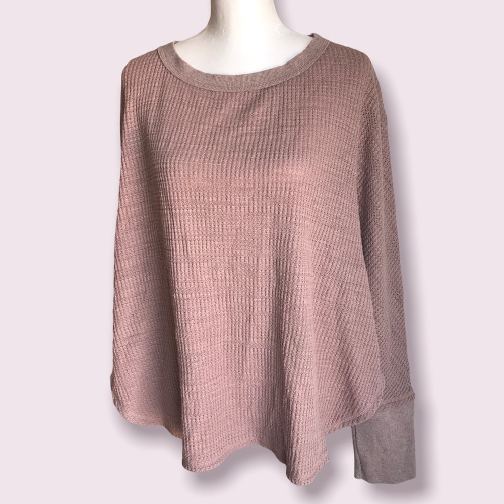 Anthropologie Postmark long-sleeve waffle knit top